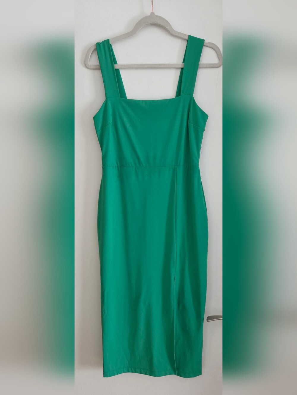 Dynamite Green Square-Neck Midi Dress